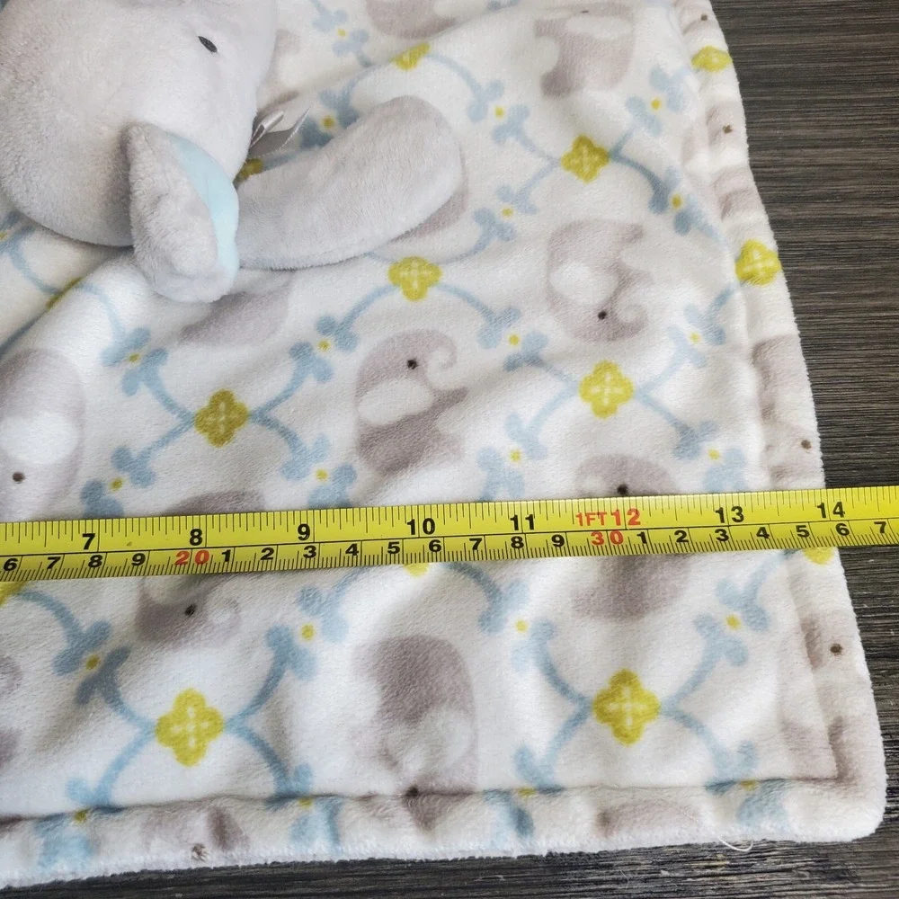 Blankets & Beyond Elephant Lovey Plush Security Baby Blue Grey 14
